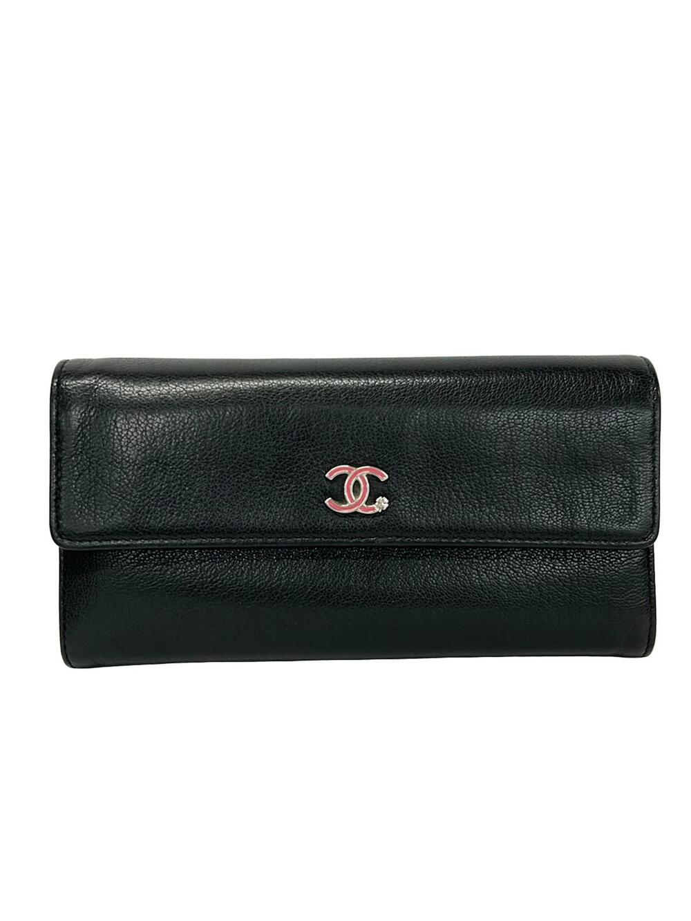 Chanel Lucky Clover Black Leather Long #285657C78B